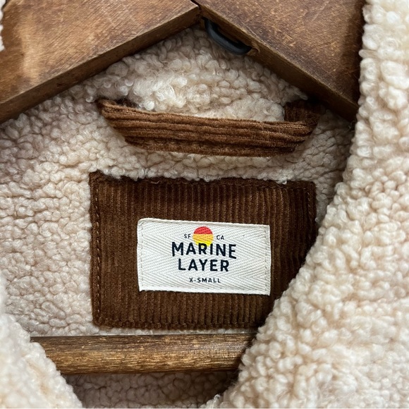 Marine Layer Sanders Cord Sherpa Jacket Corduroy in Monks Robe Brown Woman’s XS - Picture 15 of 16